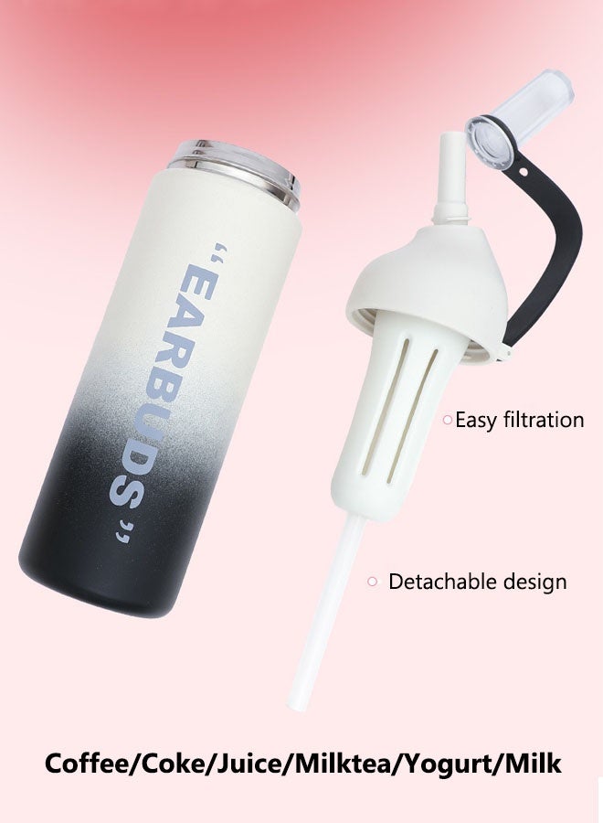 Lasola Water Bottle,Vacuum Insulated Water Bottle,Stainless Steel Vacuum Insulated Tumbler with Lid,Straw and handle for Water, Iced Tea or Coffee, Smoothie and More, Hot Cold Liquids Sports Bottle,800ml,Leak Proof, White - Image 3